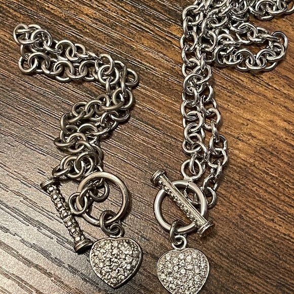 Rhodium plated silver necklace and bracelet set CZ sold as is - Picture 5 of 5